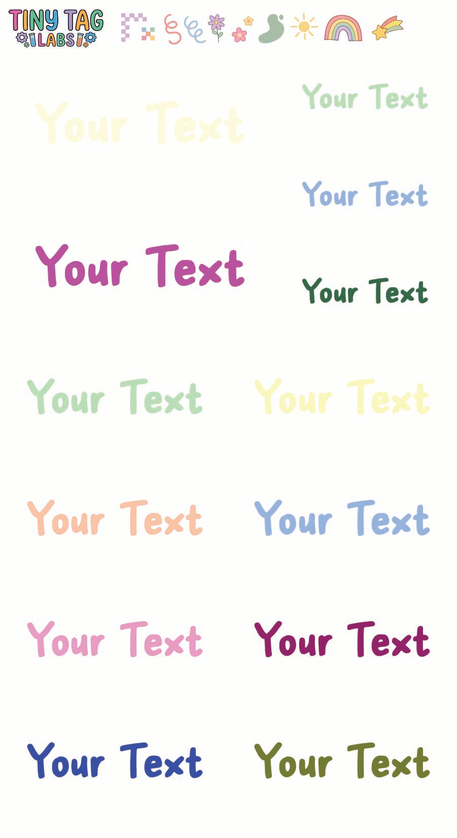 Custom Name Stickers — Color, Large Print