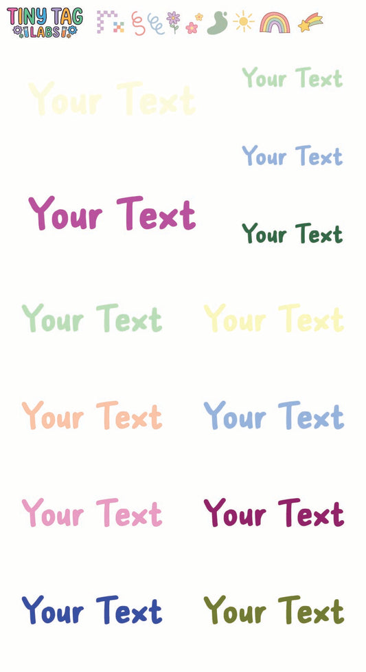 Custom Name Stickers — Color, Large Print