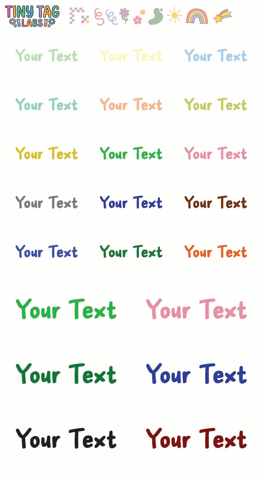 Custom Name Stickers — Color, Medium Print