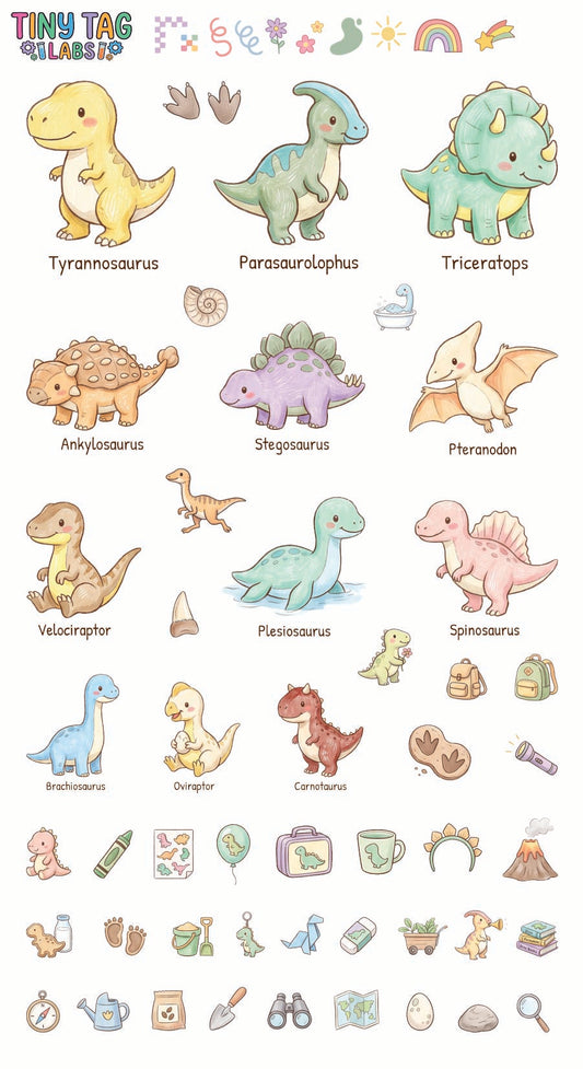 Dinosaur Stickers — Mix Sizes