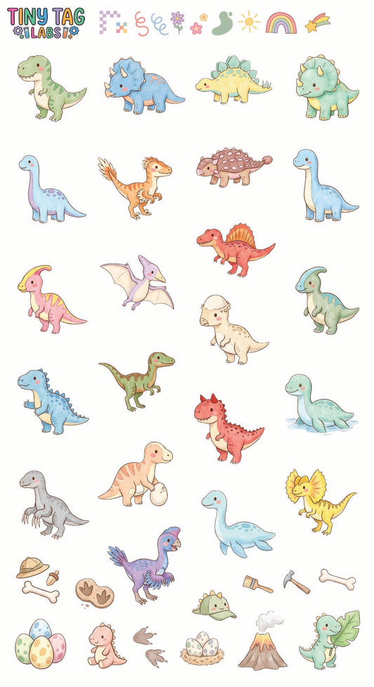 Dinosaur Stickers — Medium Print #02